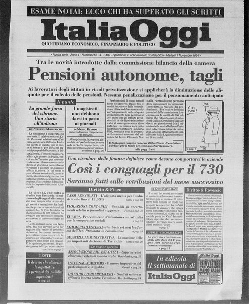 Italia oggi : quotidiano di economia finanza e politica